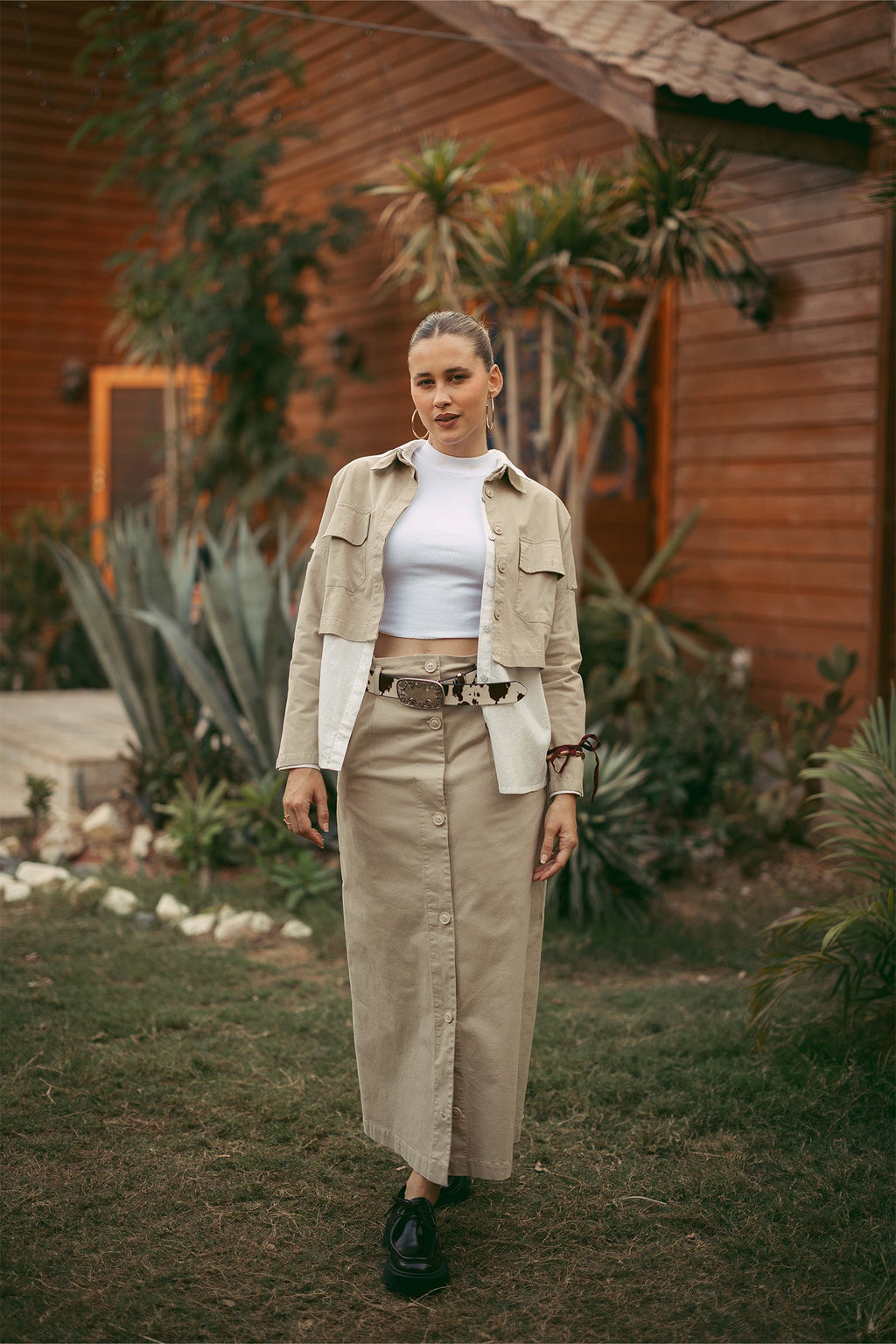 GABARDINE SKIRT