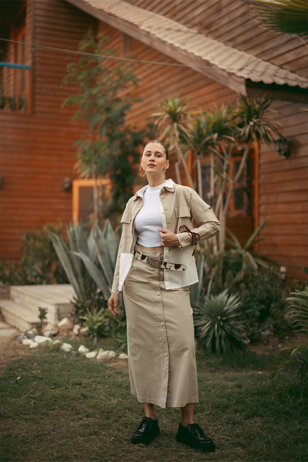 GABARDINE SKIRT