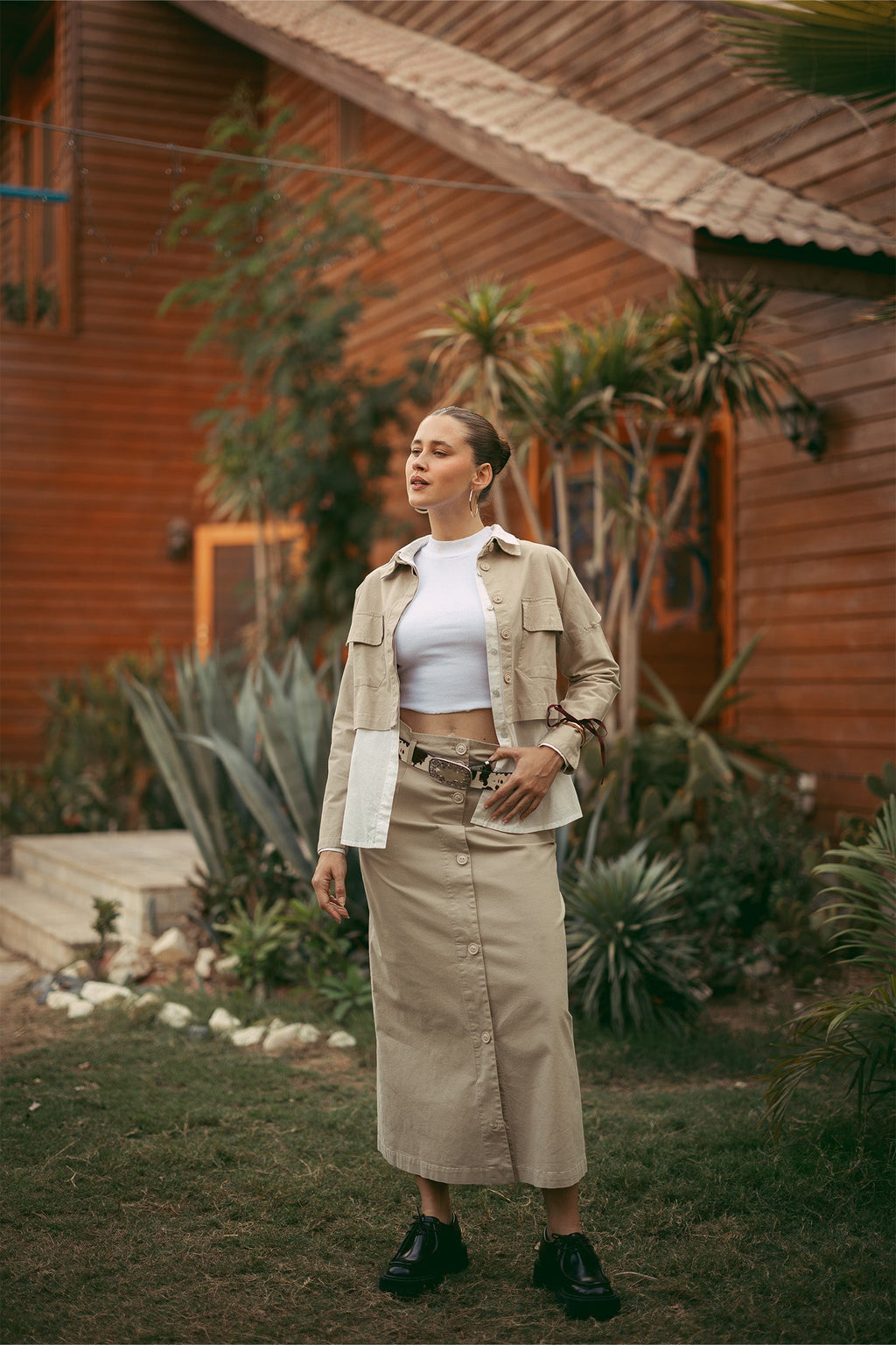 GABARDINE SKIRT